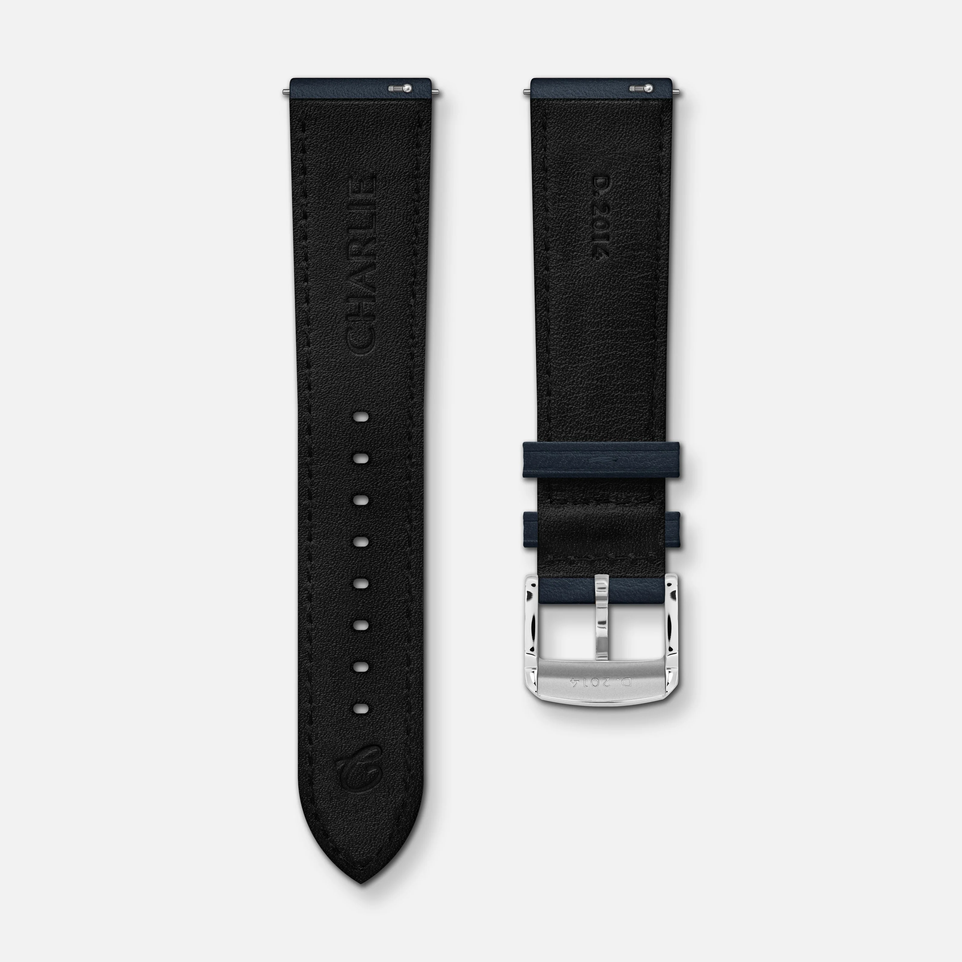 Bracelet cuir bleu 20mm - Image 3