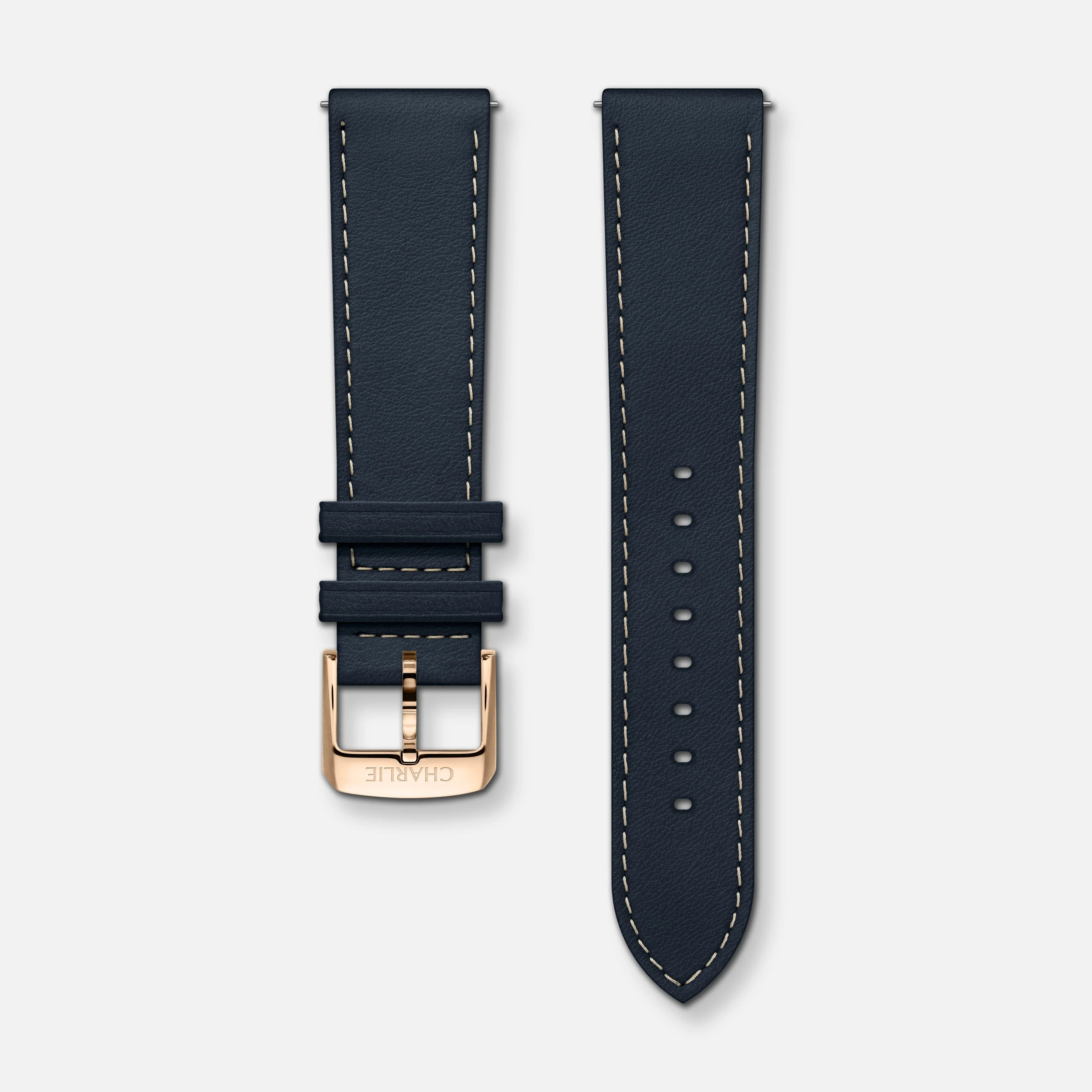 Bracelet cuir bleu 20mm - Image 4