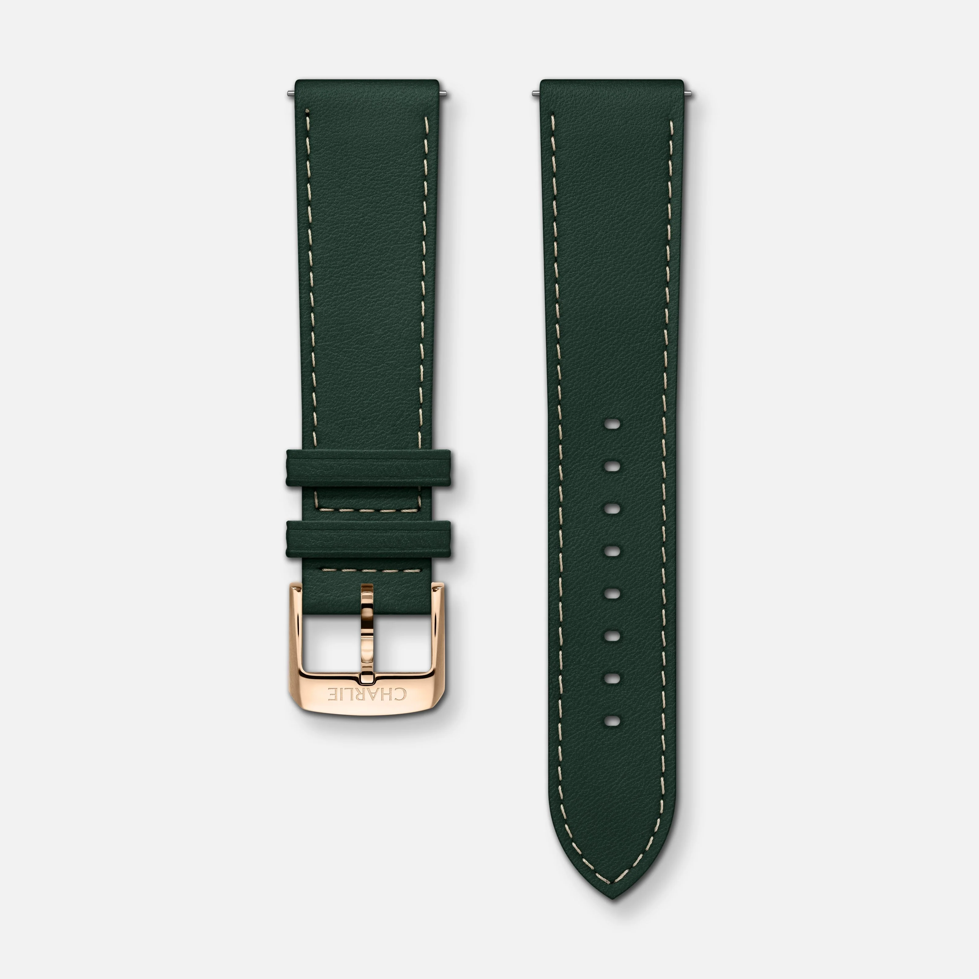 Bracelet cuir vert 20mm - Image 3
