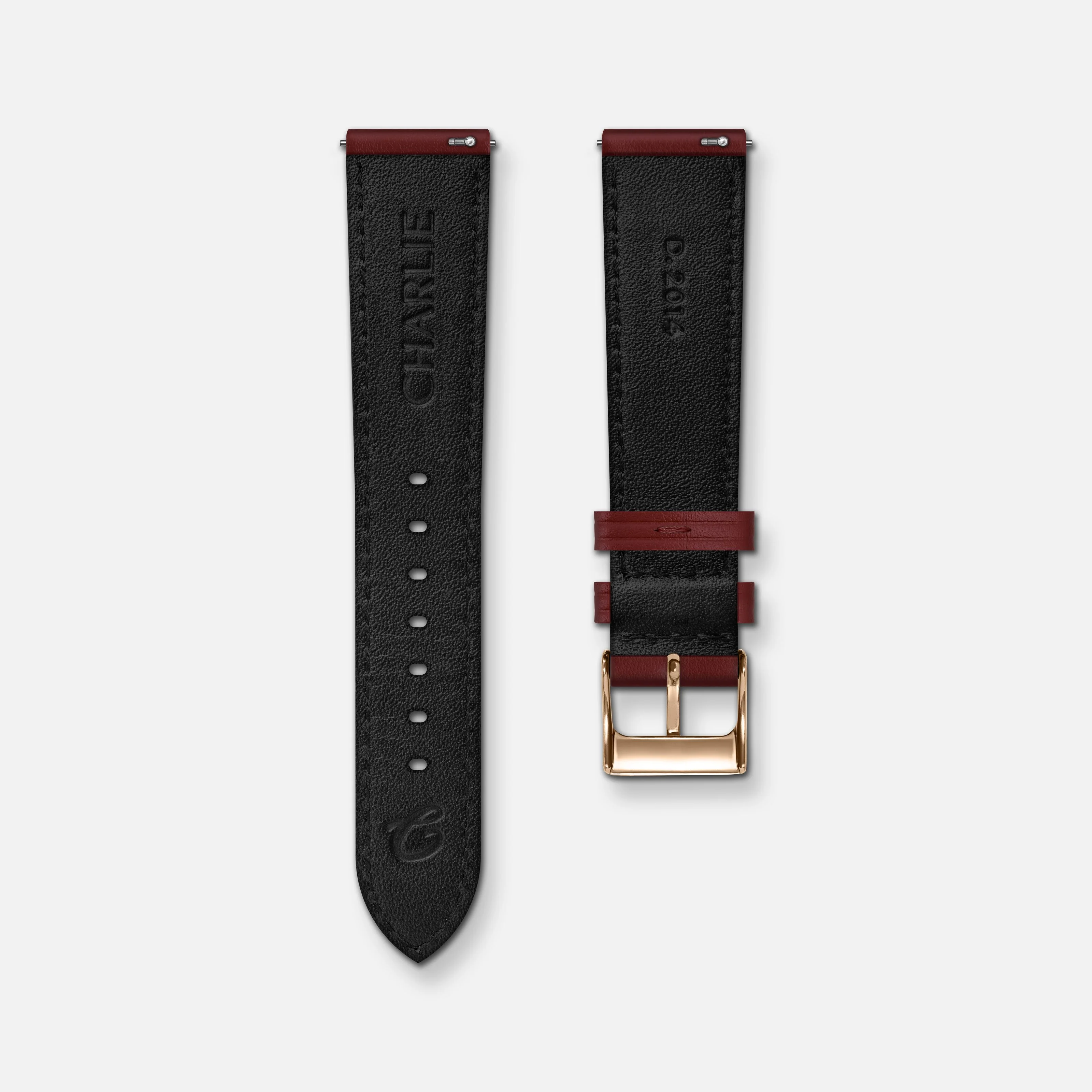Bracelet cuir bordeaux 18mm - Image 7