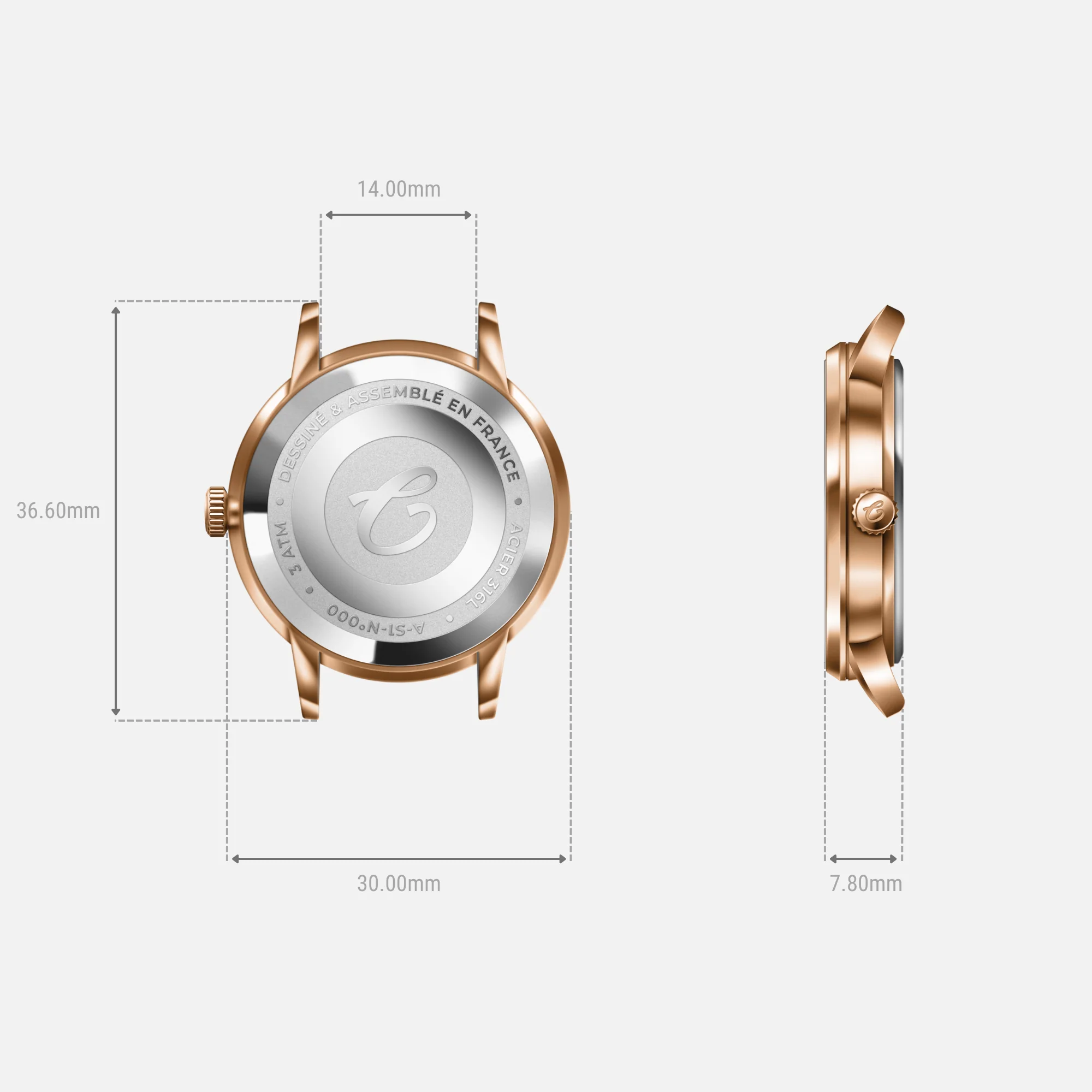 SULLY - Phase de Lune - Doré rose & Blanc - Image 5